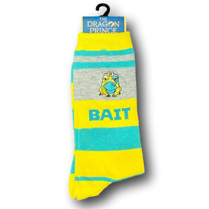 3/$20 The Dragon Prince Bait Funny Novelty Crew Socks - NWT